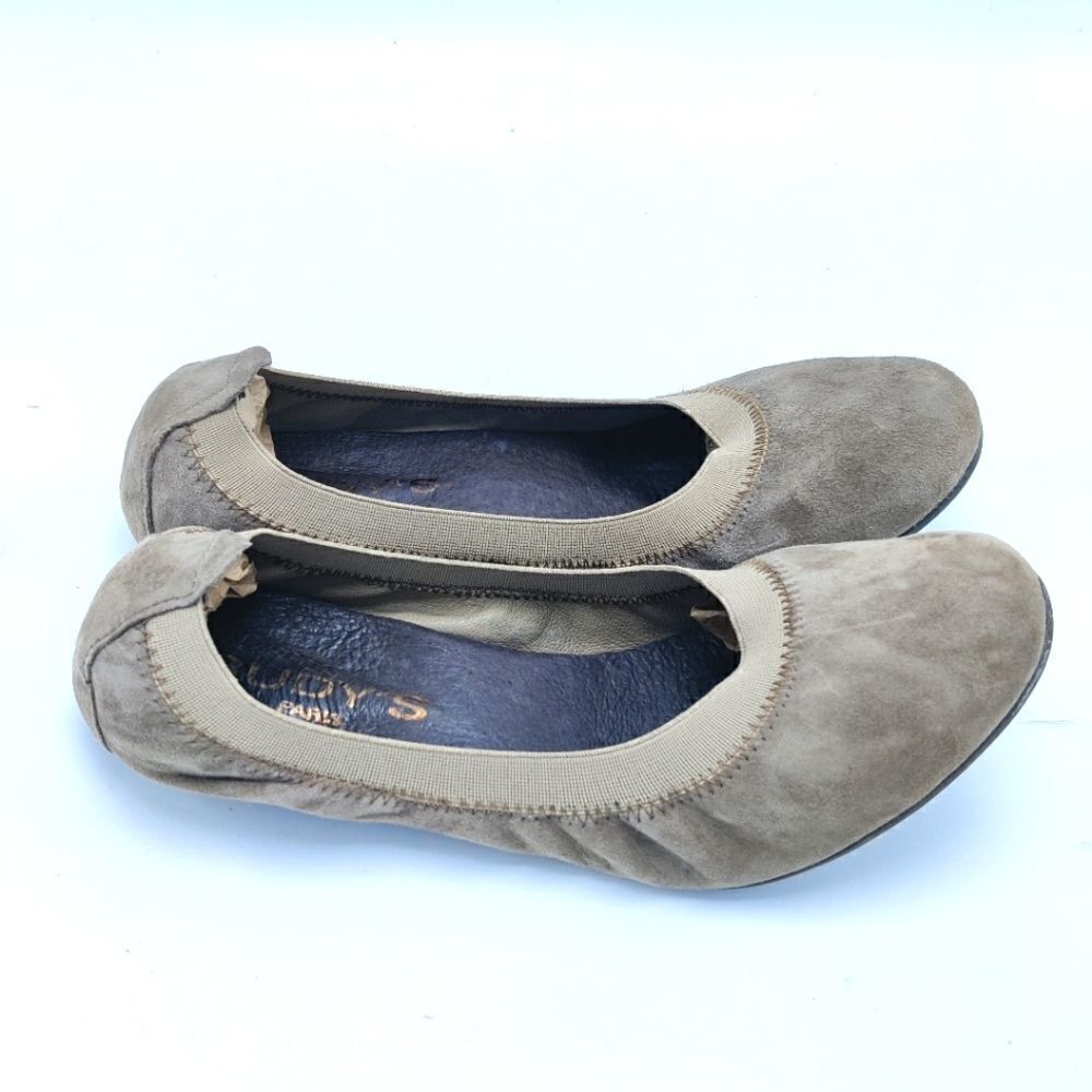 Rudy's Paris Ballet Flat Super Soft Suede Sz 38 Nude Taupe